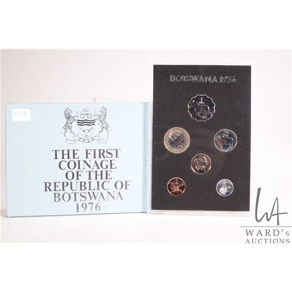1976 Royal Mint "Republic of Botswana" proof coin set in acrylic holder with cardboard wrap