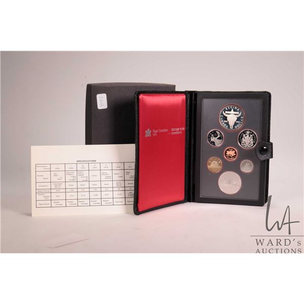 1982 Royal Canadian Mint "The Bison" double dollar proof set, includes certificate and case