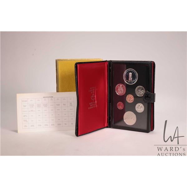 1977 Royal Canadian Mint "The Throne of the Senate" double dollar proof set with case and certificat