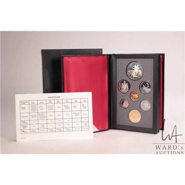 1990 Royal Canadian Mint "Kelsey with Natives and Buffalos" double dollar proof set with case and ce