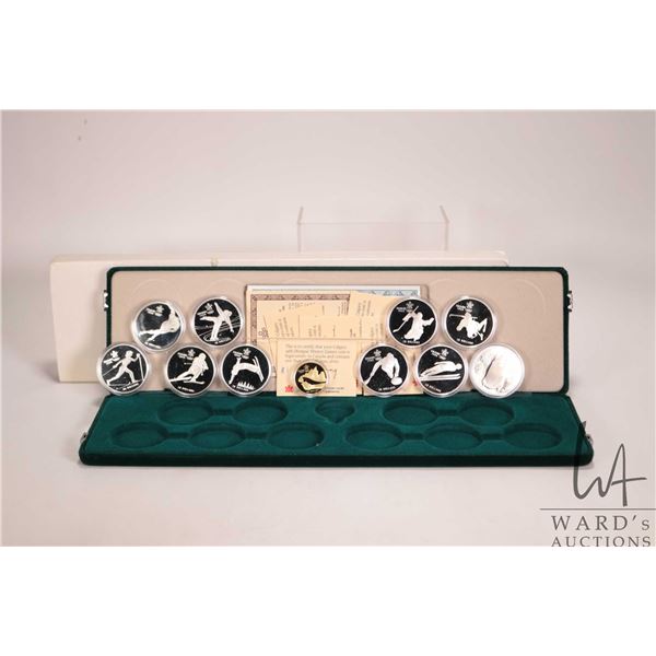 1988 Royal Canadian Mint "Calgary Olympic" eleven pieces including ten $20 sterling silver coins and