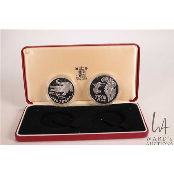 1978 Royal Mint "Republica de Columbia" two .925 sterling silver collector coin set including 500 pe