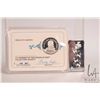 Image 1 : Christmas 1974, .999 fine silver one ounce ingot and a 1976 Franklin Mint collector card with Benjam