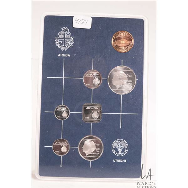 1986 "Aruba" proof coin set in acrylic holder