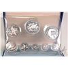 Image 2 : 1974 Franklin Mint "Coinage of Belize" eight sterling silver coin set in presentation case with cert