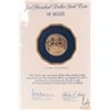 Image 2 : 1975 Franklin Mint "Belize" 14kt 100 dollar gold coin with folder and certificate. (6.21 grams of .5