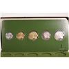 Image 2 : 1977 "National Coinage of Ethiopia" five coin proof set, in presentation case with certificate