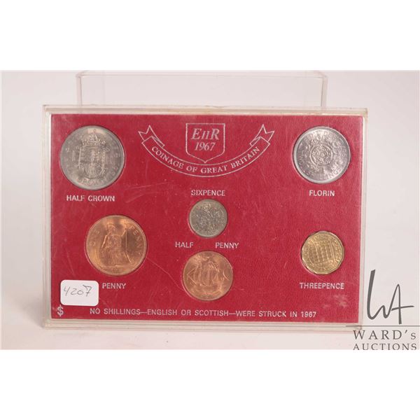 1967 Coinage of Great Britian coin set in plastic case