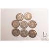 Image 1 : Eight Canadian fifty cent coins including 1940, 2 X 1941, 2 X 1943, 2 X 1944 and 1947