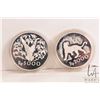 Image 1 : Two 1974 "Indonesia" .925 sterling silver collector coins including 2000 and 5000 rupiah. (63.28 gra