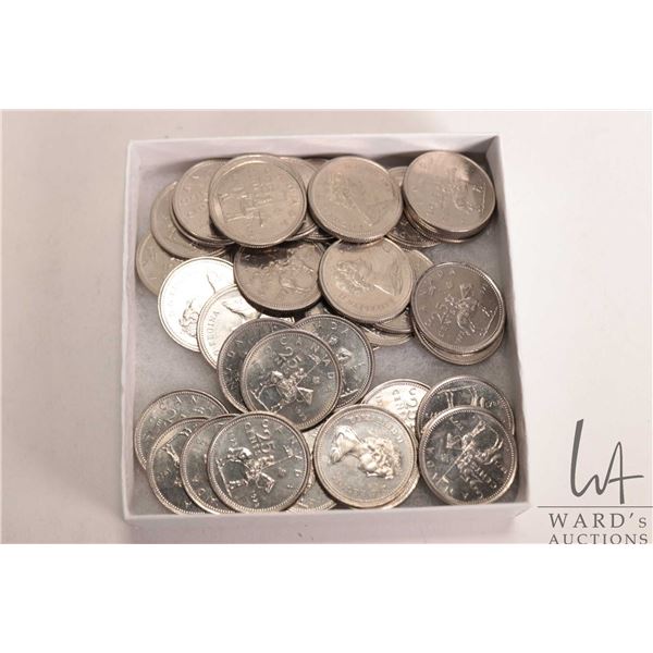 Forty 1973 Canadian 25 cent RCMP coins