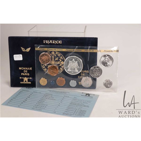 1980 Monnaie De Paris "Fleurs de Coins' mint coin set with folder