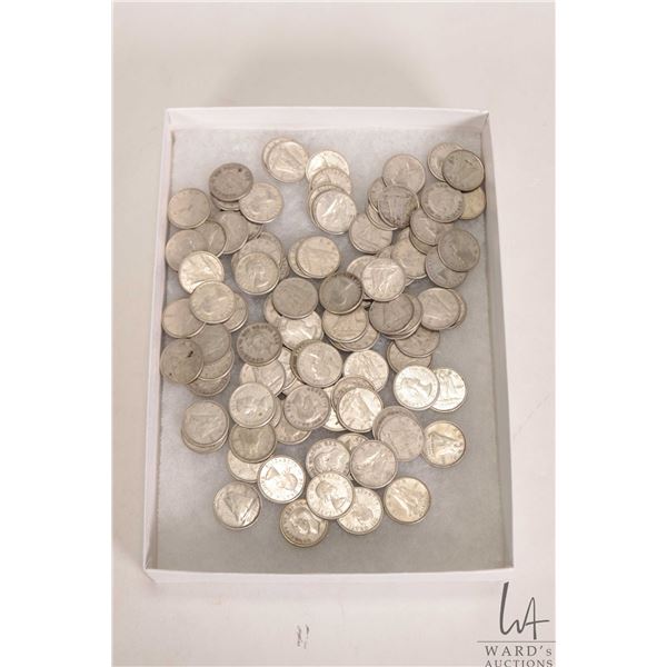Approximately one hundred Canadian silver dimes