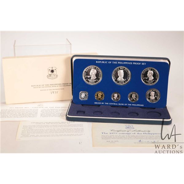 1975 Franklin Mint "Republic of the Philipines" proof set including 50 piso .925 sterling coin, with