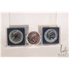 Image 2 : Three Canadian one dollar coins with silver content including 1977 "Throne of the Senate", 1985 "Nat