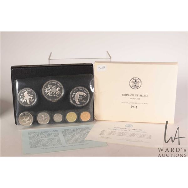 1974 Franklin Mint Coinage of Belize "Avifauna of Belize Birds" silver coins set with presenation ca