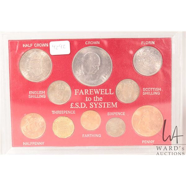 Farewell to the S.D. System British coinage set in acrylic holder