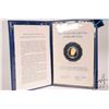 Image 1 : 1975 Franklin Mint "Papua New Guinea" .900 proof gold 100 kina coin with folder and certificate. (9.