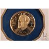 Image 2 : 1975 Franklin Mint "Papua New Guinea" .900 proof gold 100 kina coin with folder and certificate. (9.