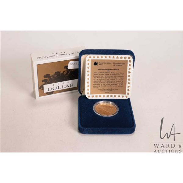 1994 Royal Canadian Mint "Rememberance' proof loonie