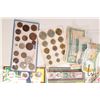 Image 3 : Large selection of coins including 1985 Royal Mint First Day Cover with Welsh 1 pound coin and paper