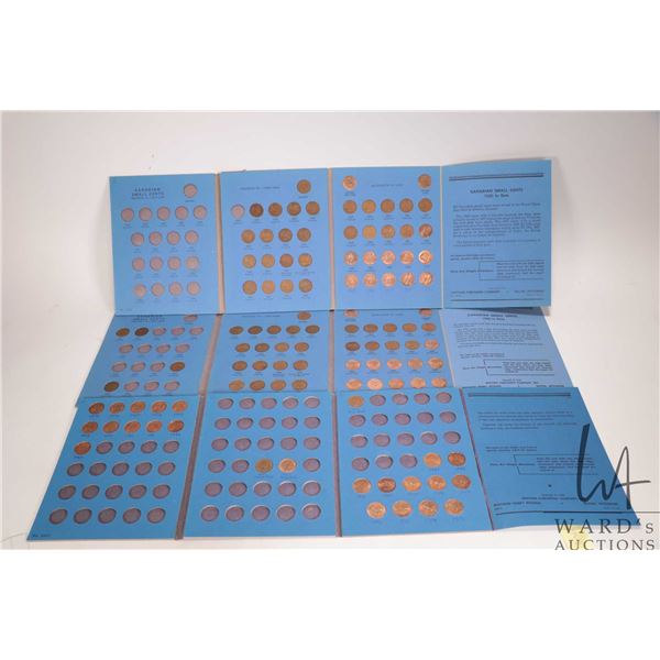 Five vintage Canadian collector coins albums including one containing 3 silver five cent pieces, and