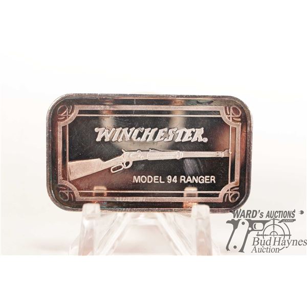 Winchester Model 94 Ranger 1 oz. .9999 fine silver ingot
