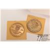 Image 5 : Tray lot of collectible coins and tokens including Pope John Paul II gold plate coin in wooden box, 