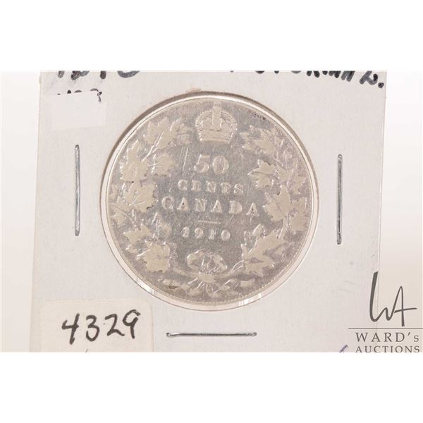 Canadian 1910 half dollar coin