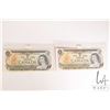 Image 1 : Two Canadian 1973 one dollar bills with serial numbers AAF0766493 and AFF0766495