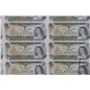 Image 2 : Uncut sheet of forty 1973 Canadian one dollar bills