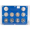Image 1 : Encased "Canadian Commemorative Silver Dollar Set" containing ten Canadian one dollar coins from 193