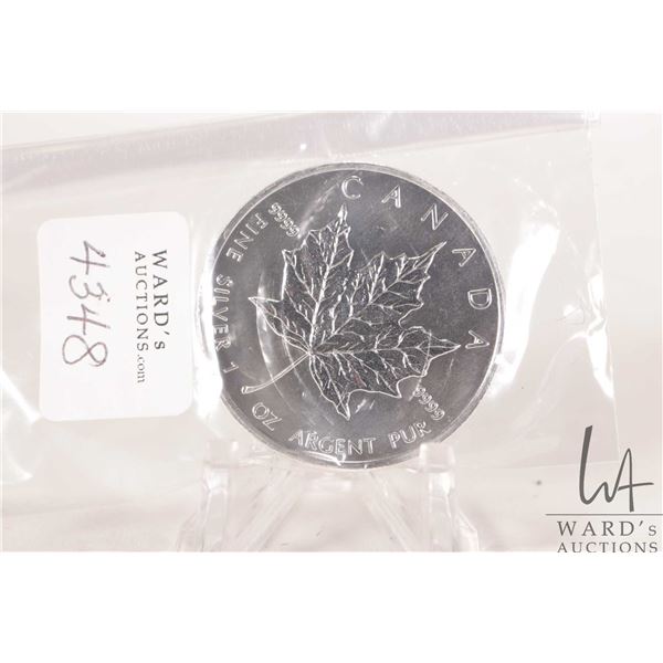 2013 Canadian five dollar .9999 fine silver maple leaf coin. (31.10 grams of .9999 silver)