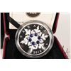 Image 2 : Royal Canadian Mint 2010 twenty dollar .9999 fine silver "Blue Crystal Snowflake" coin with original