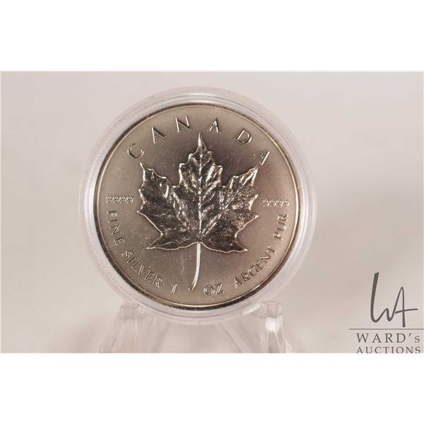 Royal Canadian Mint 2014 five dollar .9999 fine silver Maple Leaf coin. (31.10 grams of .9999 silver