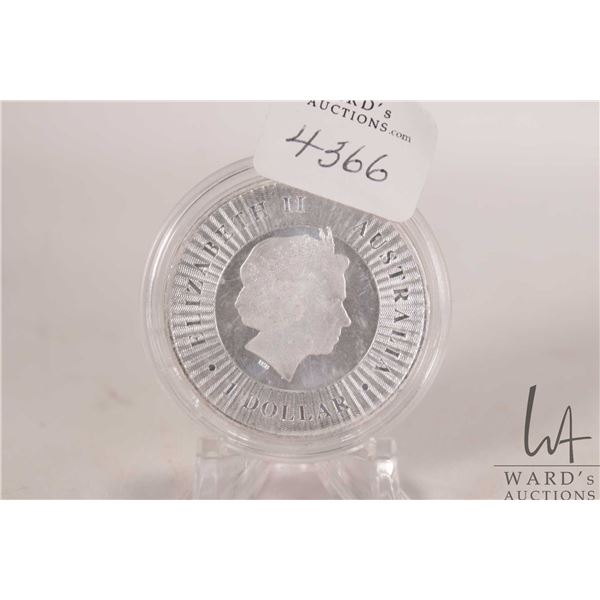 Australian 2016 .9999 fine silver "Australian Kangaroo" one dollar coin. (31.3 grams of .9999 silver