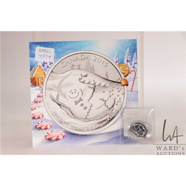 2015 Royal Canadian Mint $20. .9999 fine silver "Gingerbread Man" coin. (7.96 grams of .9999 silver)