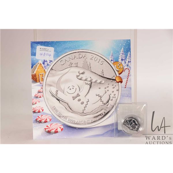 2015 Royal Canadian Mint $20. .9999 fine silver "Gingerbread Man" coin. (7.96 grams of .9999 silver)