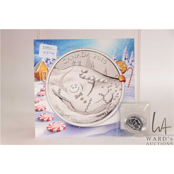 2015 Royal Canadian Mint $20. .9999 fine silver "Gingerbread Man" coin. (7.96 grams of .9999 silver)