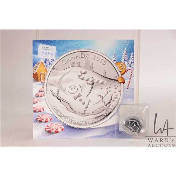 2015 Royal Canadian Mint $20. .9999 fine silver "Gingerbread Man" coin. (7.96 grams of .9999 silver)
