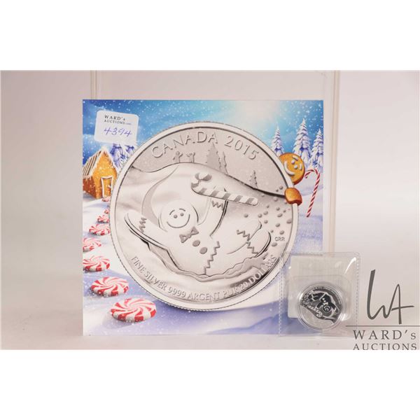 2015 Royal Canadian Mint $20. .9999 fine silver "Gingerbread Man" coin. (7.96 grams of .9999 silver)