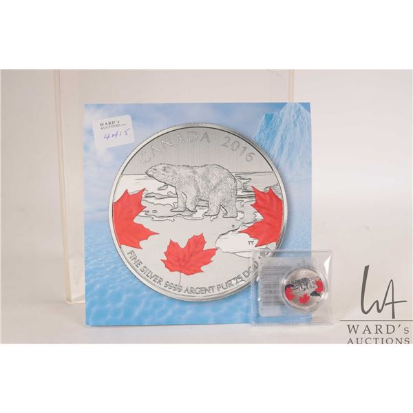 2016 Royal Canadian Mint $25, .9999 fine silver "True North-Polar Bear" coin. (7.96 grams of .9999 s