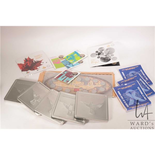 Large selection of Royal Canadian Mint collectible coins including 1999 Millenium quarter set, 2017 