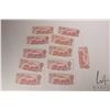 Image 2 : Eleven 1974 Bank of Canada $2 bills in circulated condition