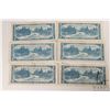 Image 2 : Six 1954 Bank of Canada $5 bills in circulated to heavily circulated condition
