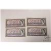 Image 1 : Four 1954 Bank of Canada $10 bills in circulated to heavily circulated condition