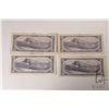 Image 2 : Four 1954 Bank of Canada $10 bills in circulated to heavily circulated condition