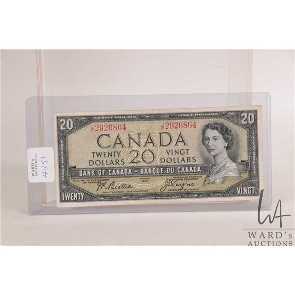 1954 Bank of Canada $20 bill in circulated condition
