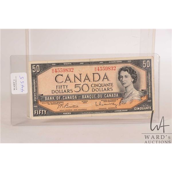 1954 Bank of Canada $50 bill in circulated condition