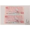 Image 2 : Two consecutively numbered 1988 Bank of Canada $50 bills